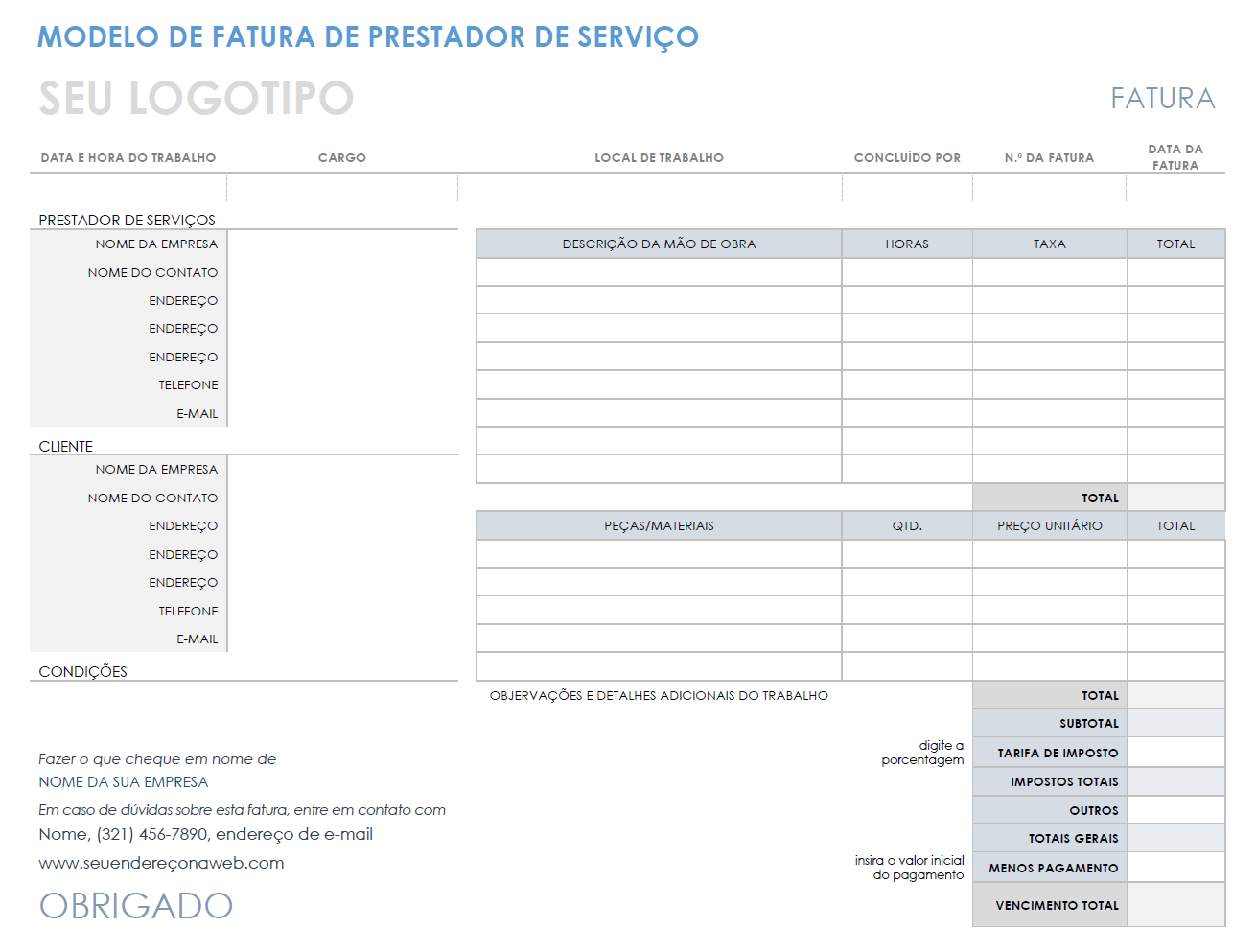  modelo de fatura do contratante