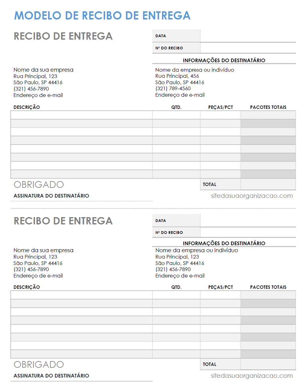  modelo de recibo de entrega