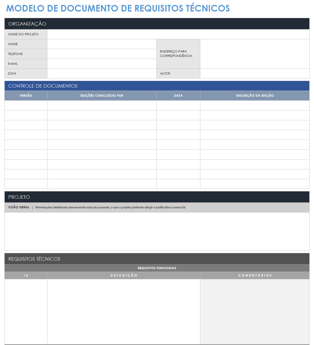  modelo de documento de requisitos técnicos