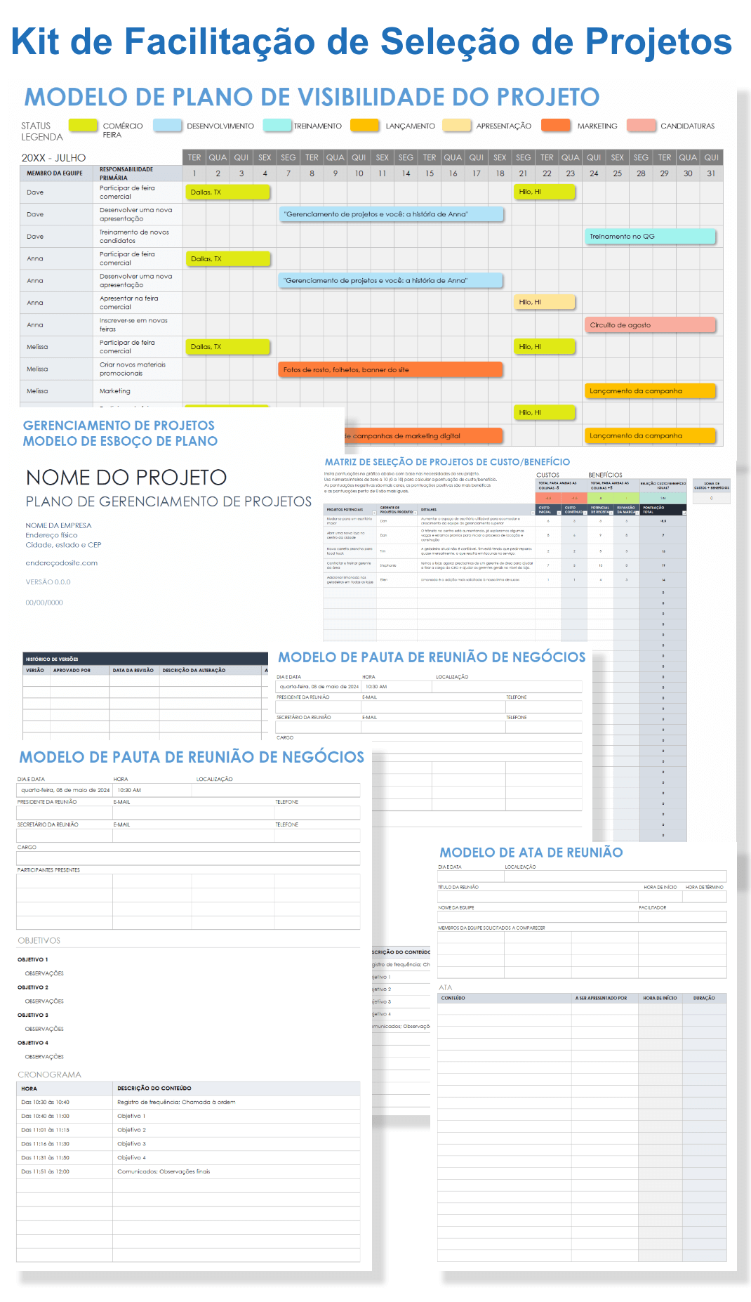  modelo de kit de facilitação de seleção de projeto