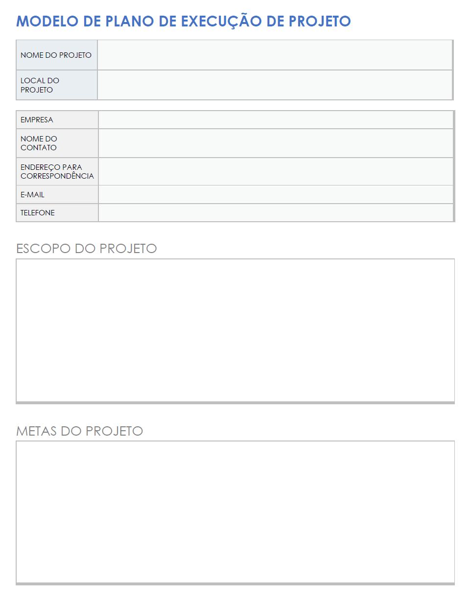 Plano de Execução do Projeto