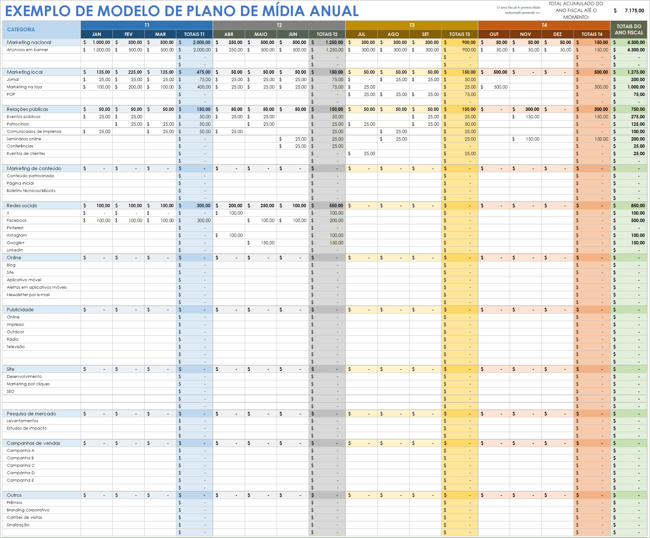  Modelo de exemplo de plano de mídia anual