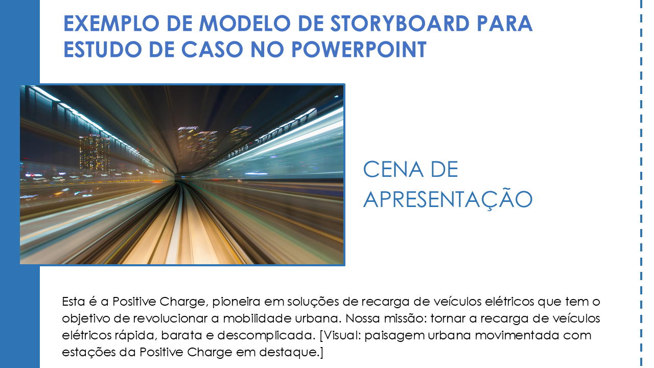  Modelo de storyboard de estudo de caso para exemplo de Powerpoint