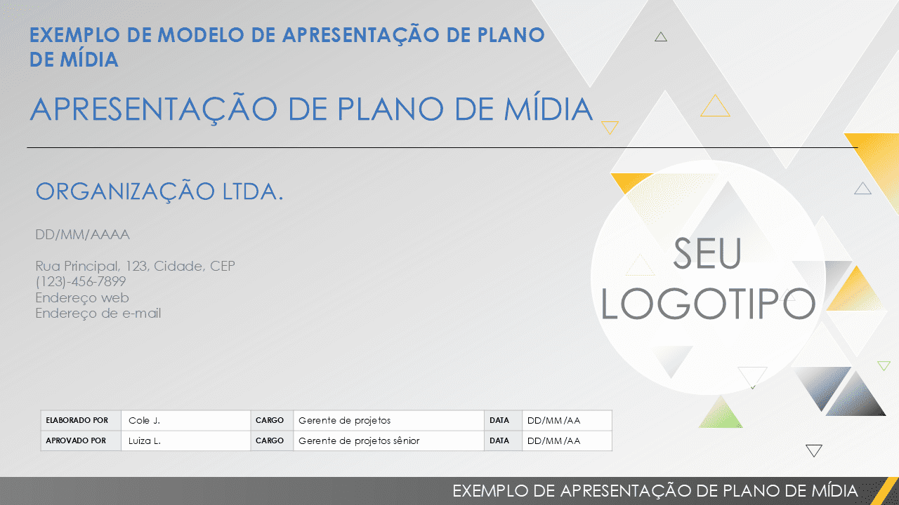  Modelo de exemplo de apresentação de plano de mídia