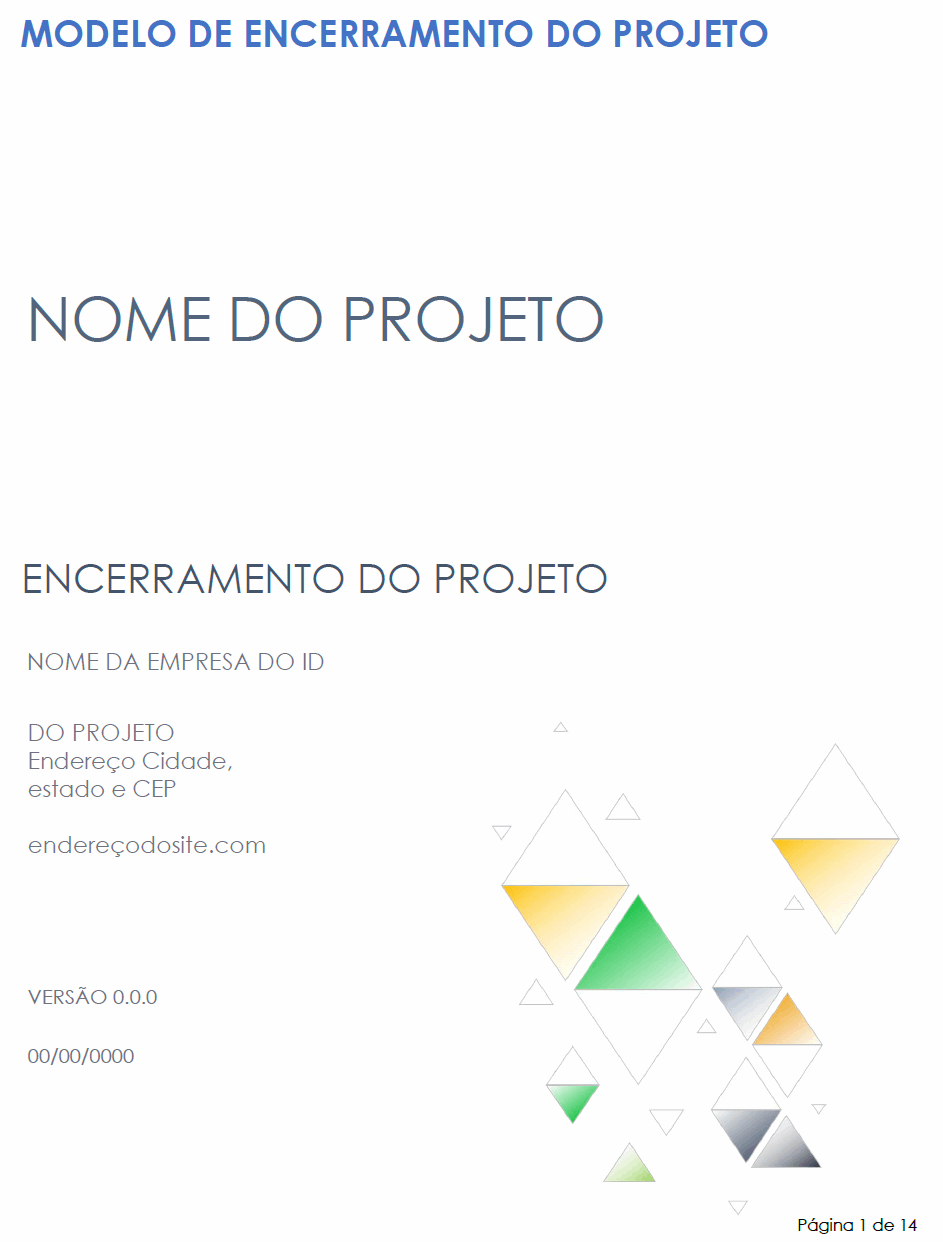  Modelo de encerramento de projeto