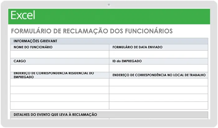 Modelo de formulário de reclamação trabalhista para funcionários