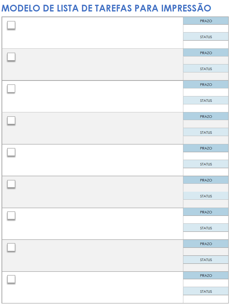  Modelo de lista de tarefas para impressão