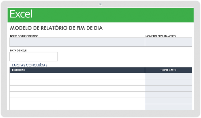  Modelo de Relatório de Fim de Dia