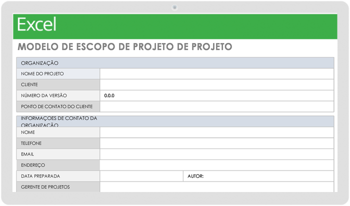  Modelo de escopo de projeto de TI