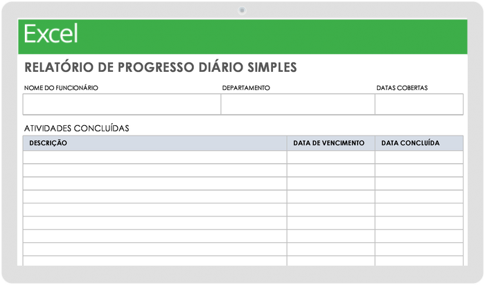  Modelo de Relatório de Progresso Diário Simples