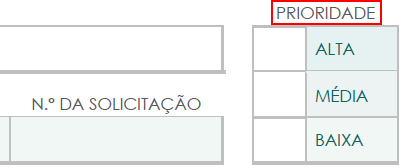 prioridade da solicitação de alteração