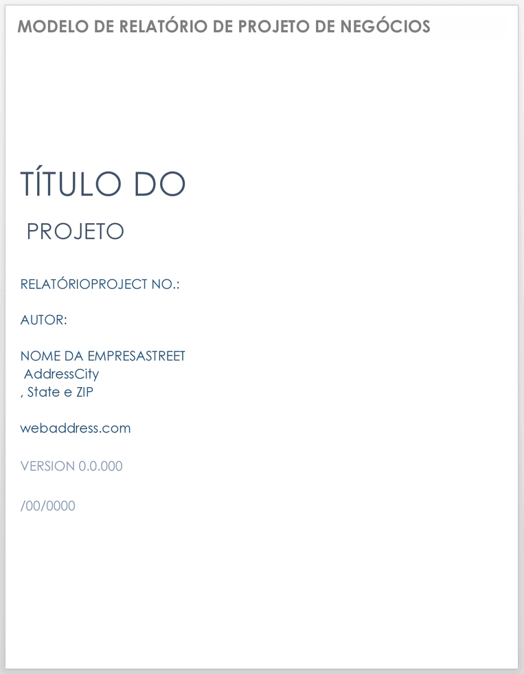 Modelo de Relatório de Projeto Empresarial