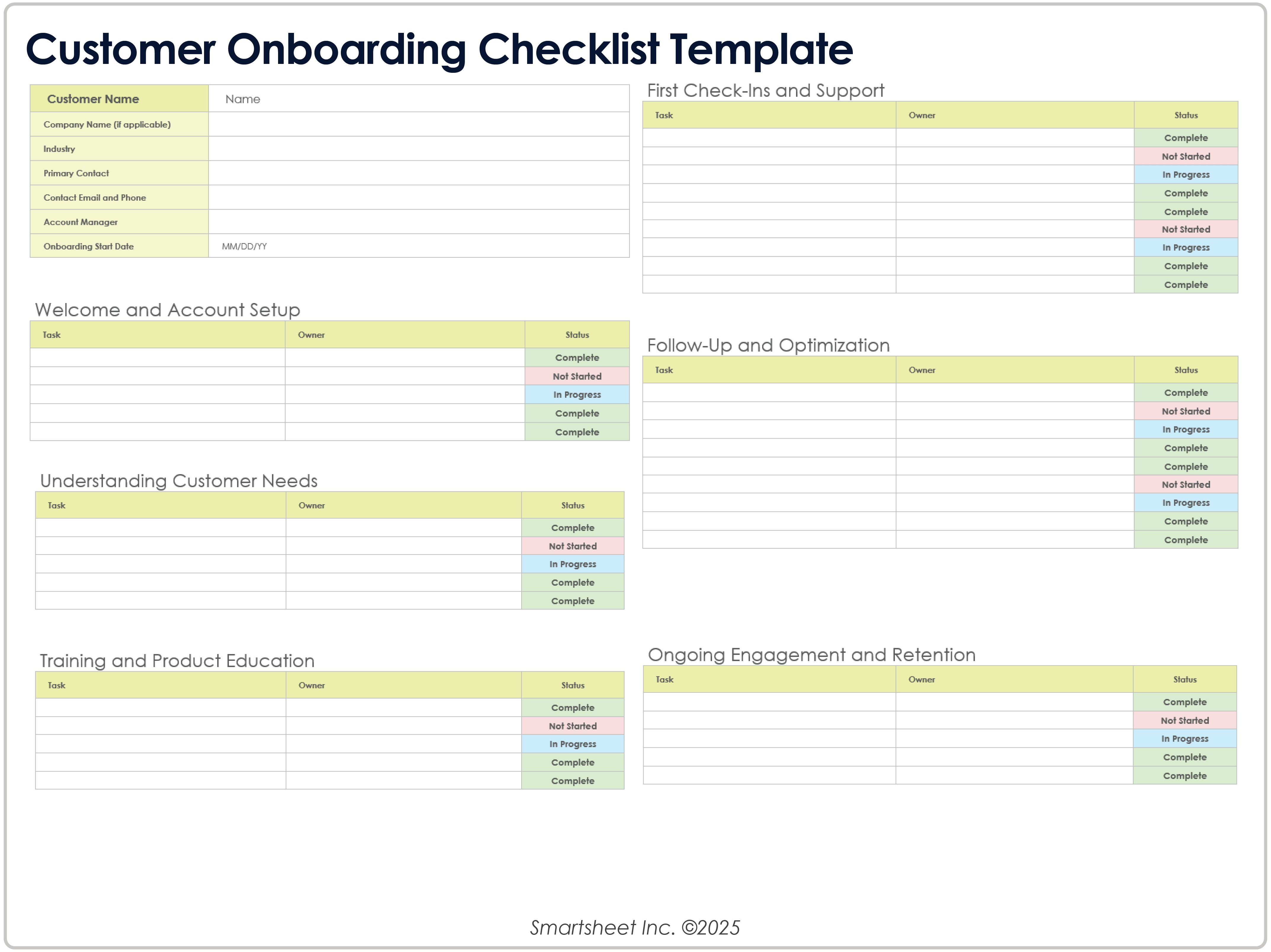 Modelo de Lista de Verificação de Integração do Cliente 8779