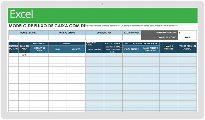 Modelo de fluxo de caixa descontado
