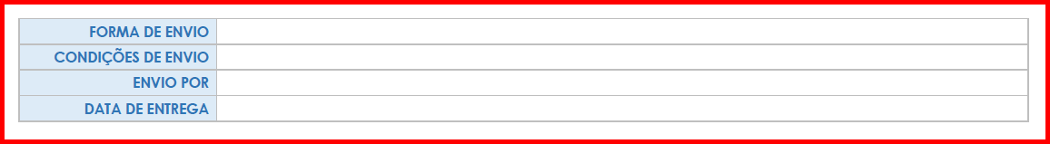 Inserir método de envio, termos e data na ordem de compra em Microsoft Word