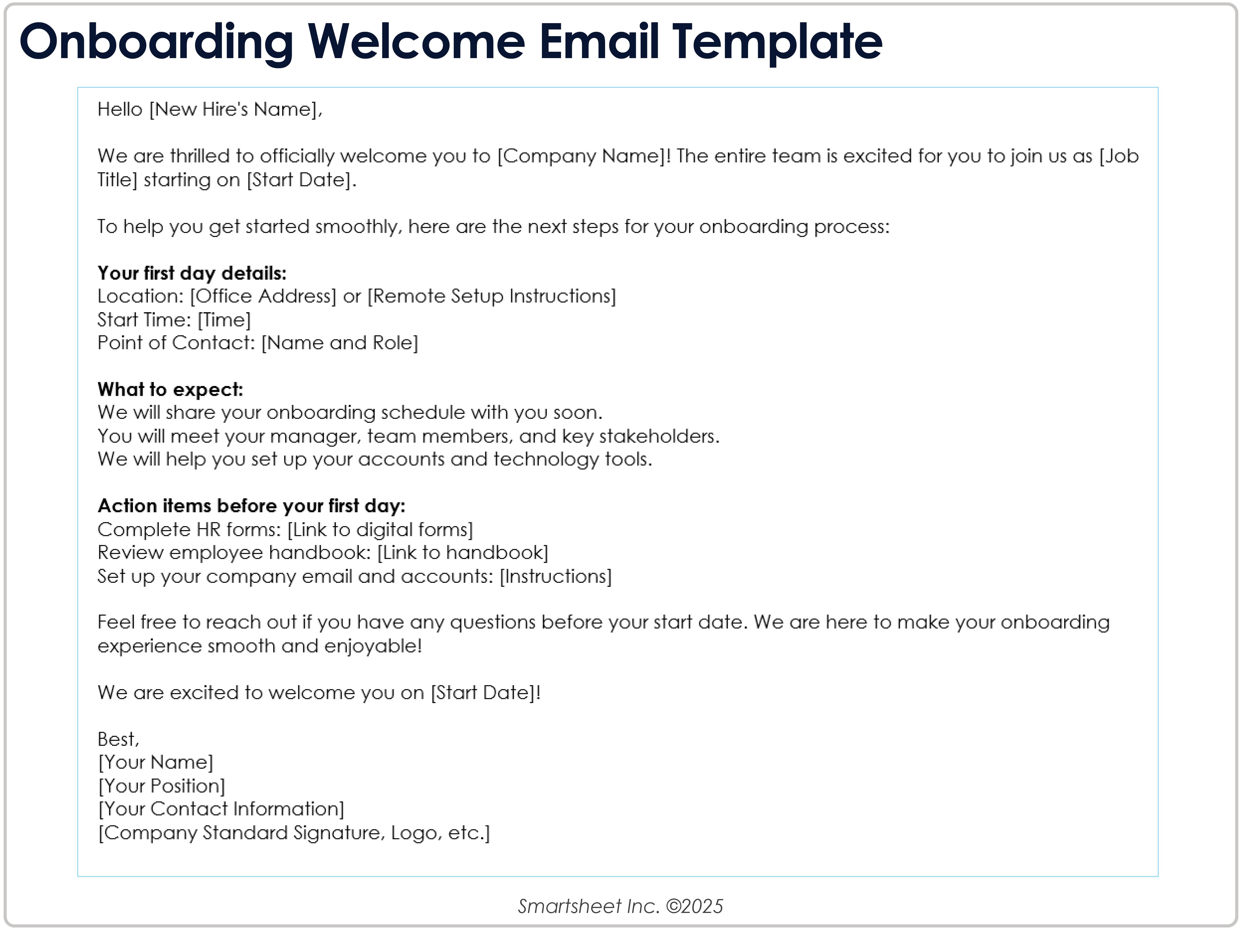 Modelo de e-mail de boas-vindas a bordo 8779