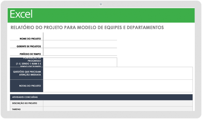 Modelo de Relatório de Projeto para Equipas e Departamentos