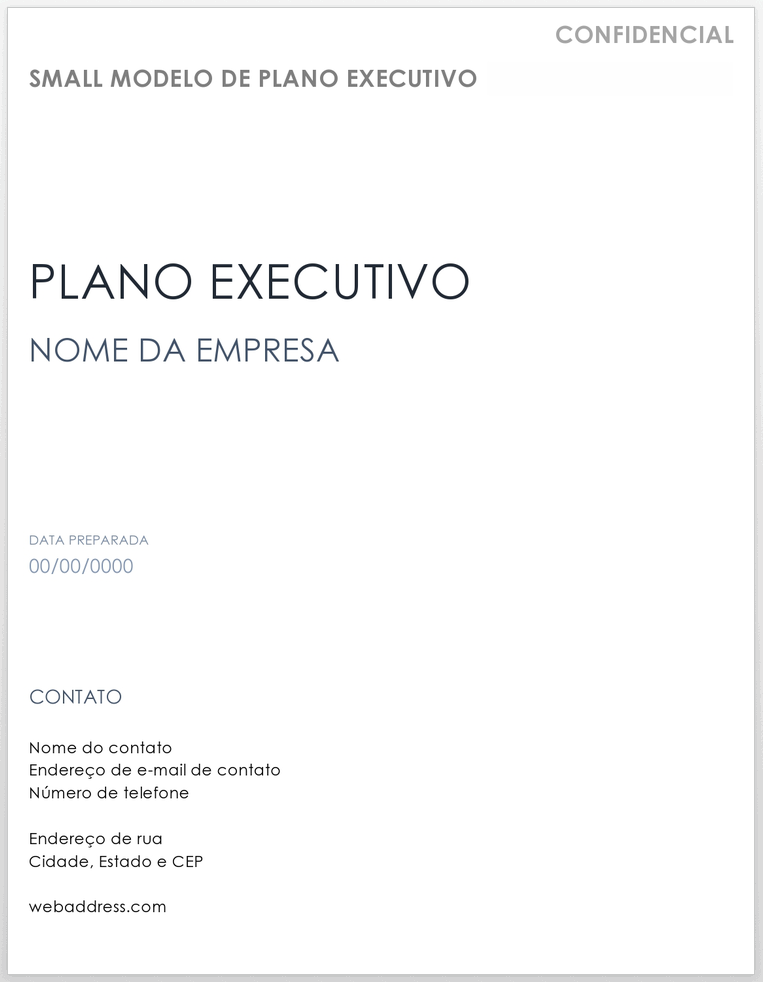 Modelo de plano de negócios para pequenas empresas
