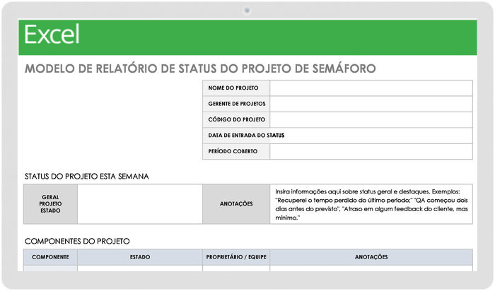 Modelo de Relatório de Estado do Projeto Semáforo