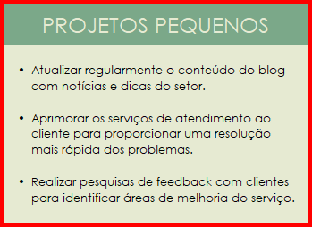 Matriz de prioridade de impacto e esforço para pequenos projetos