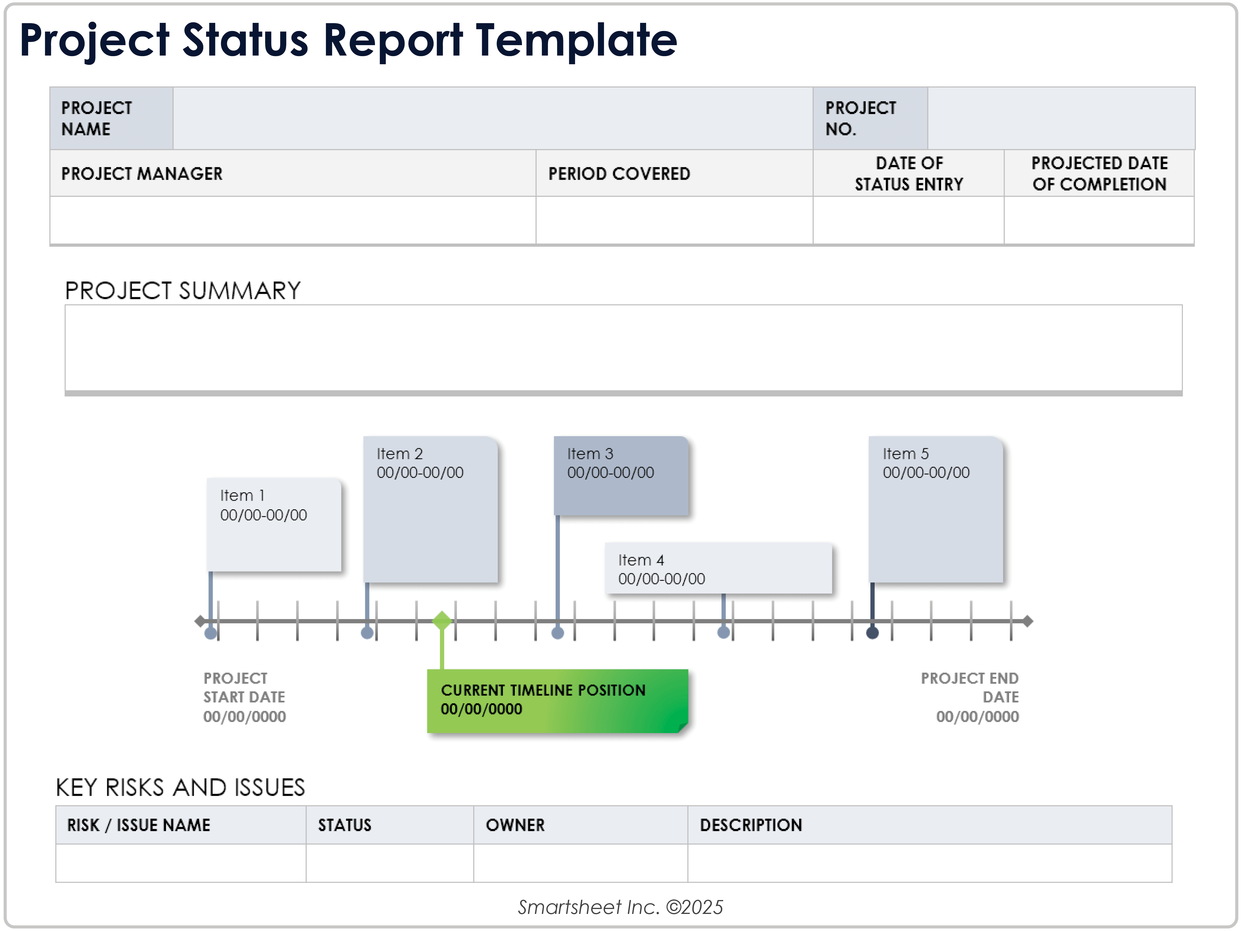 Modelo de relatório de status do projeto 8781