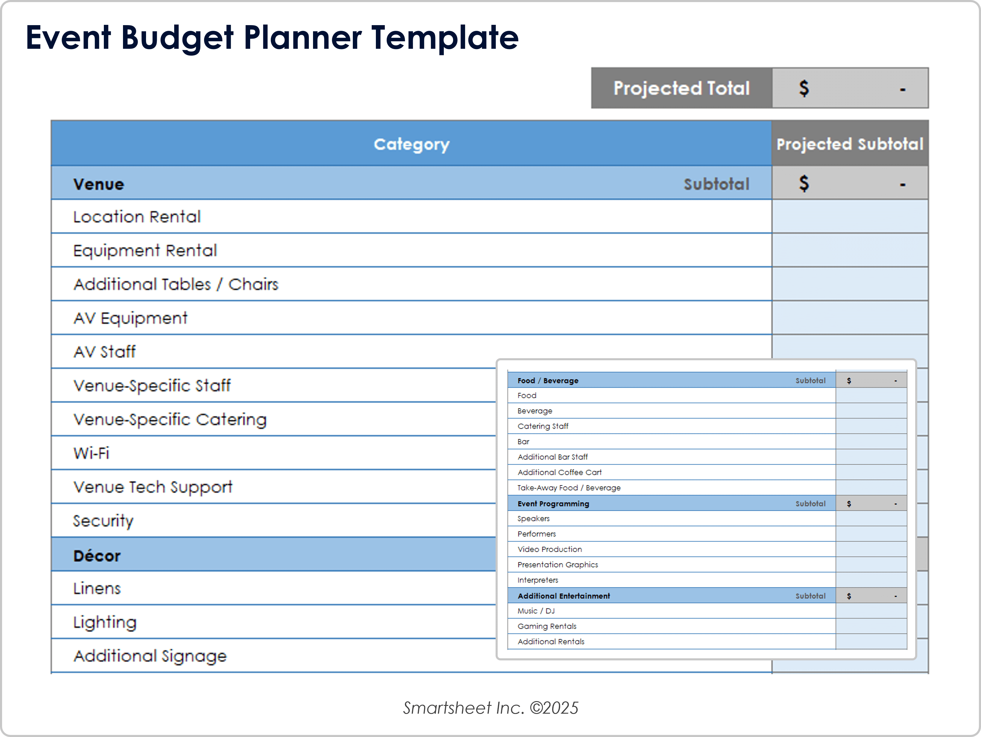 Modelo de Planejador de Orçamento de Eventos 8783