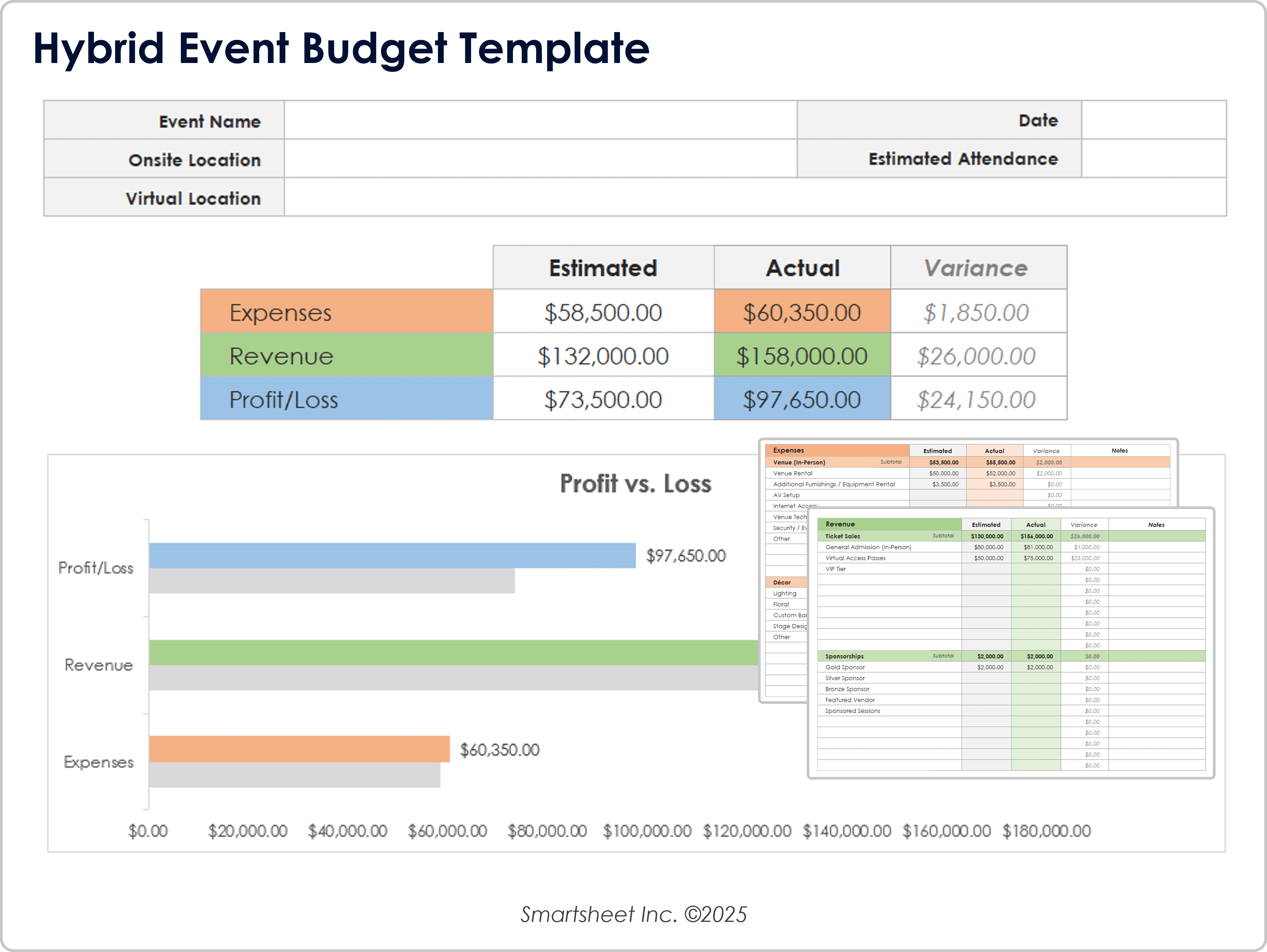 Modelo de orçamento de evento híbrido 8783