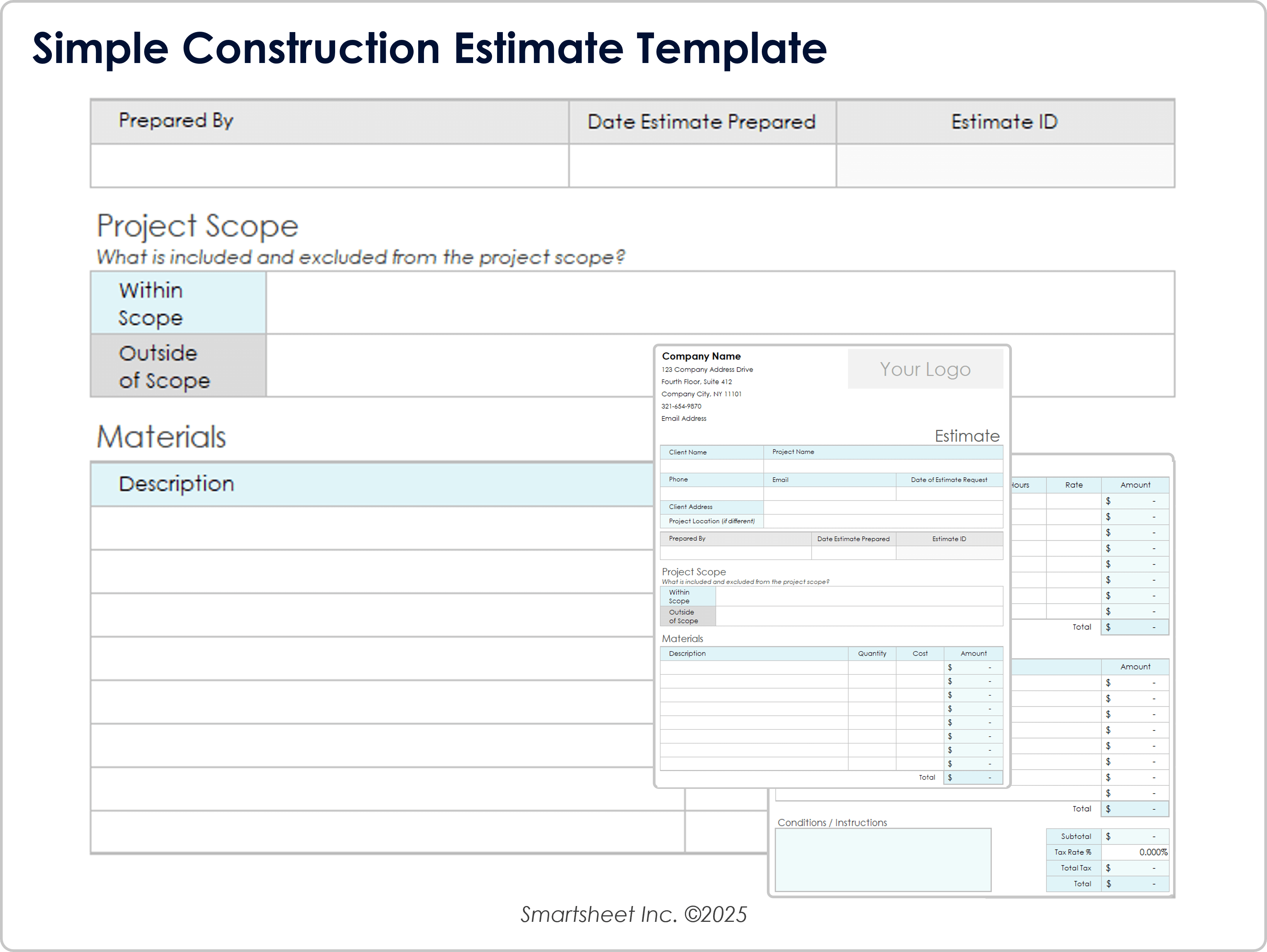 Modelo simples de estimativa de construção