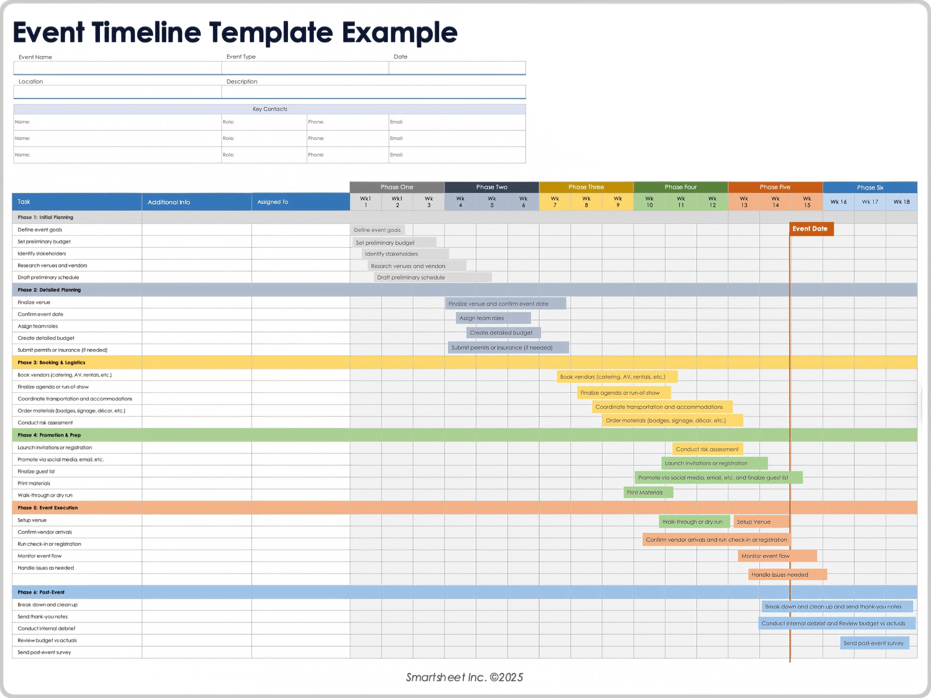Exemplo de modelo de cronograma de eventos 9053
