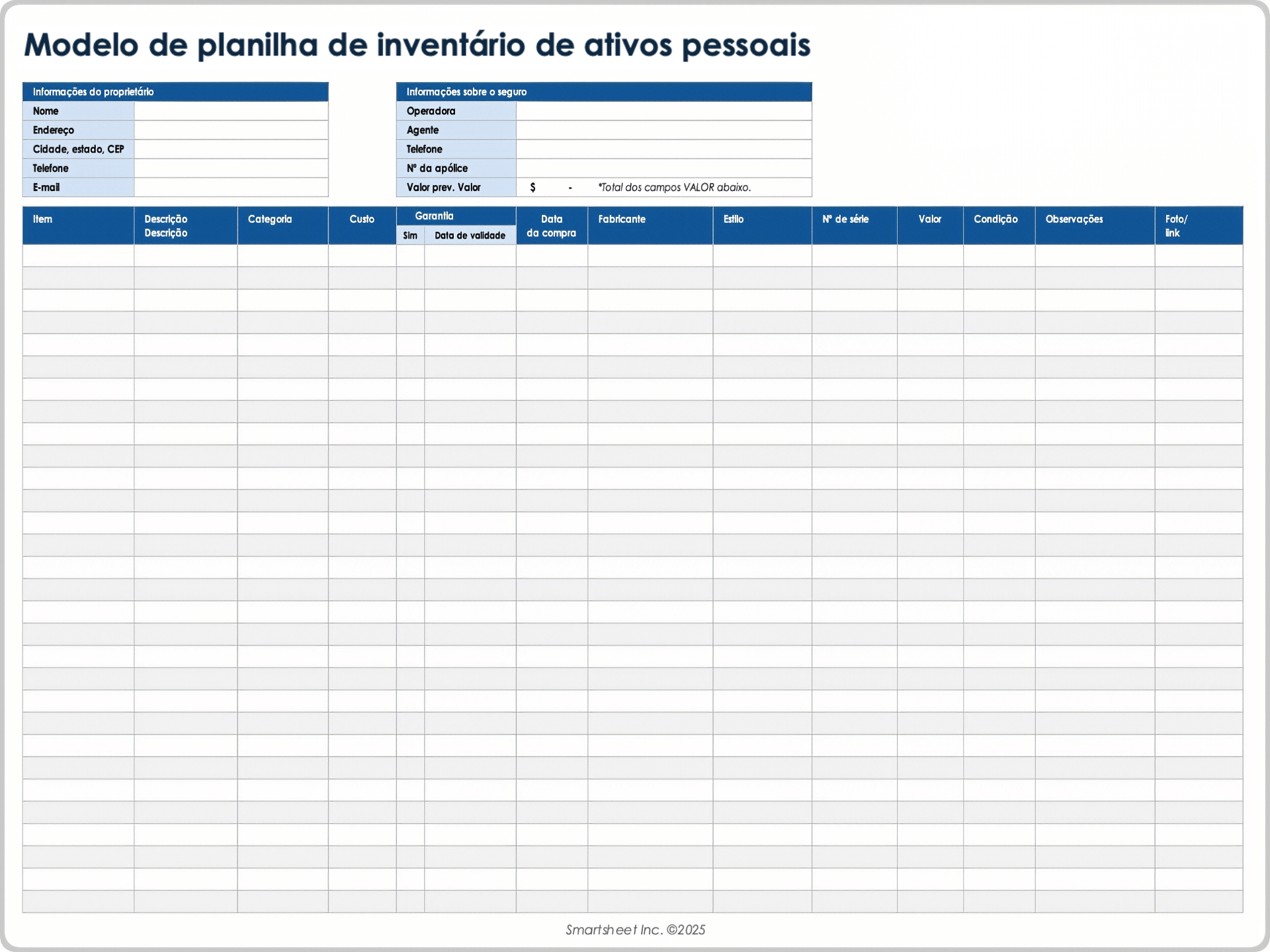  Modelo de inventário de ativos pessoais do 