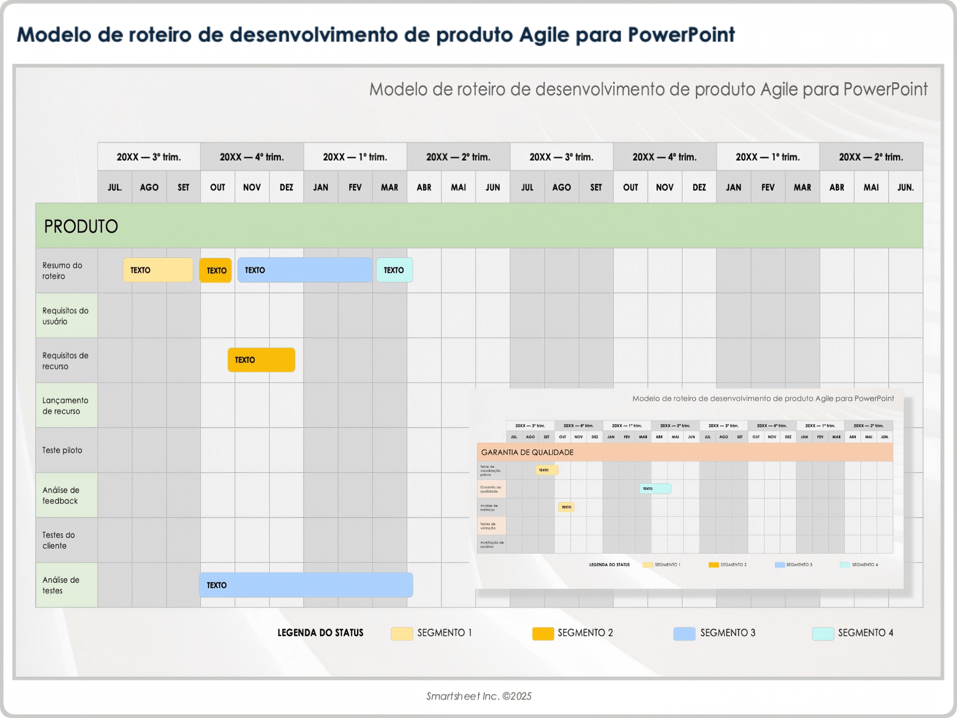 Baixe o modelo de roteiro de desenvolvimento de produto Agile em PowerPoint