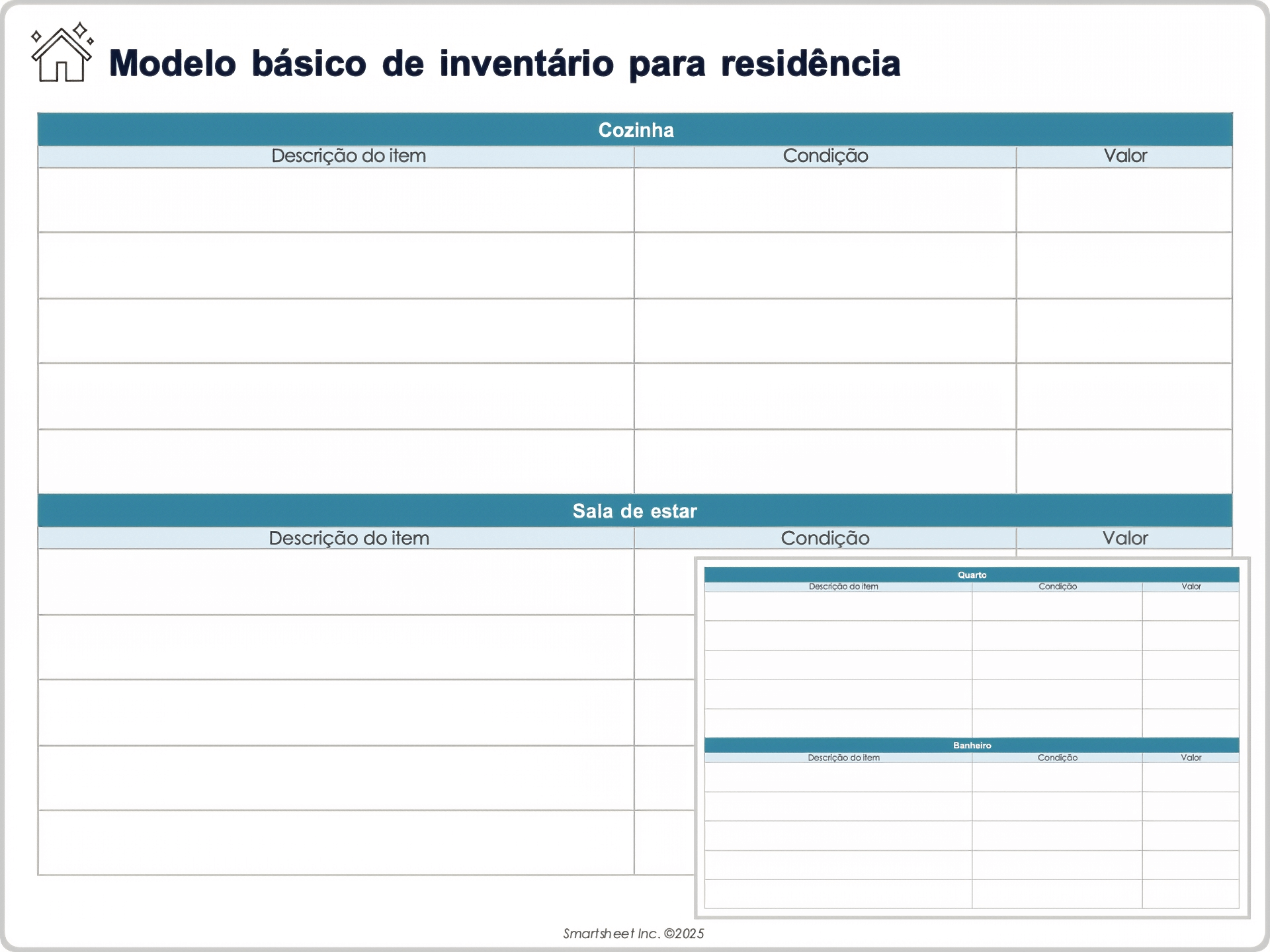 Modelo básico de inventário para residências