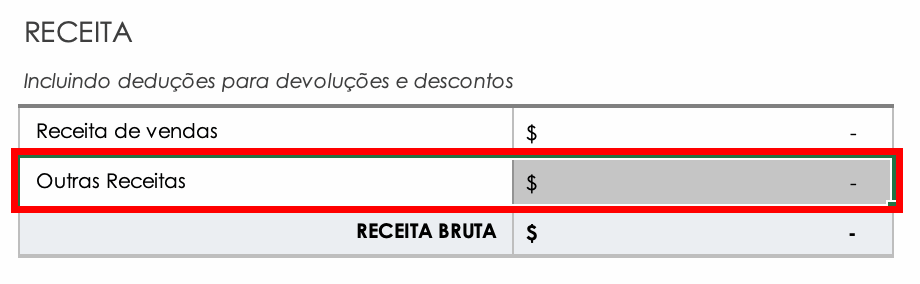 Seleção de personalização de receita