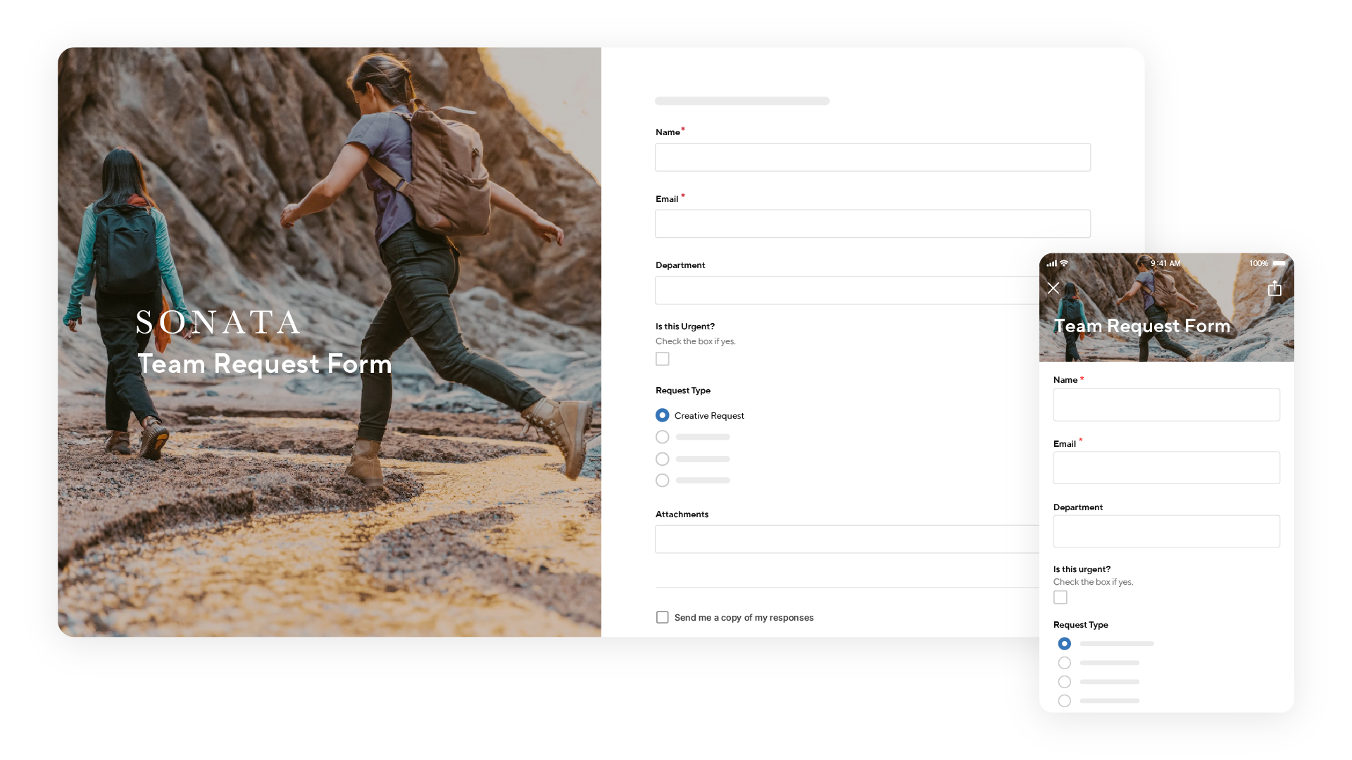 Smartsheet desktop and mobile forms