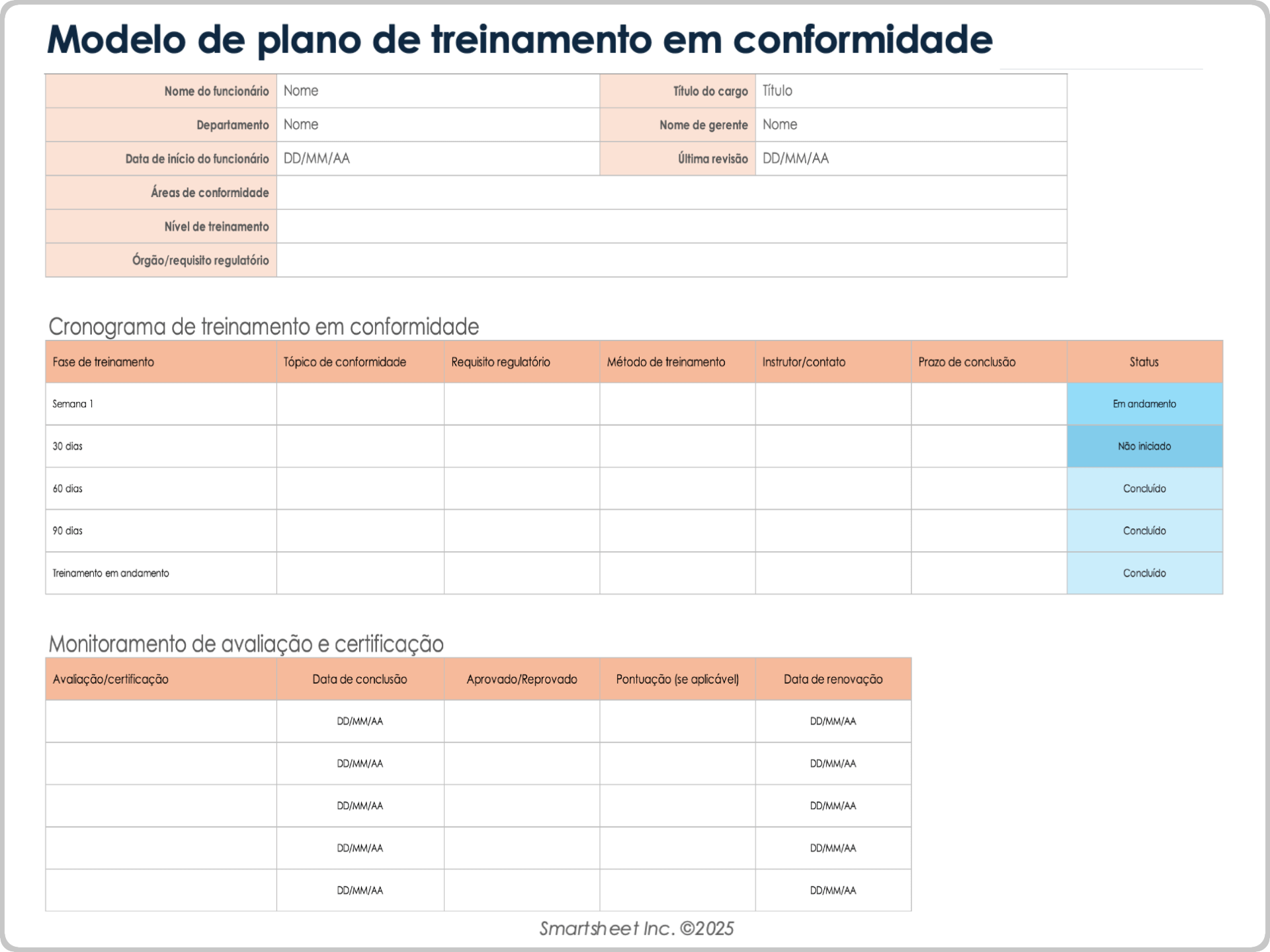  Modelo de Plano de Treinamento de Conformidade