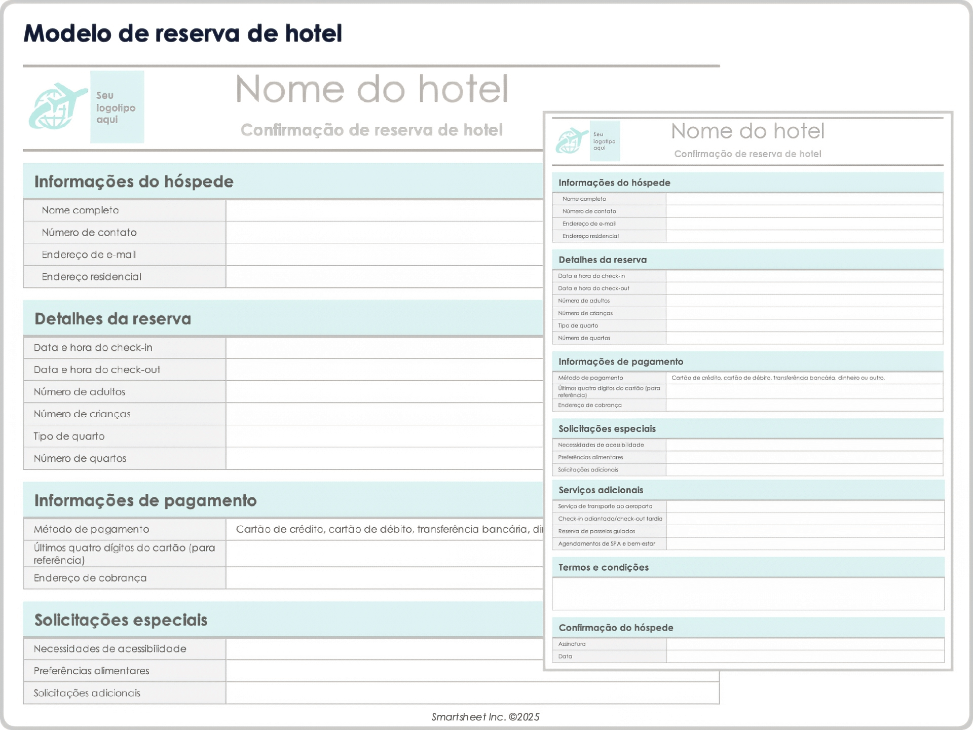 Modelo de reserva de hotel