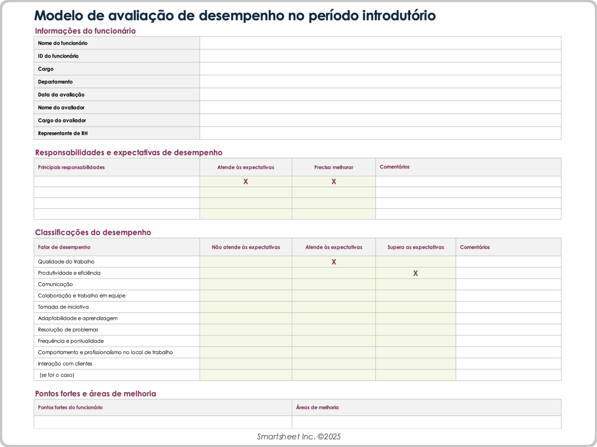 Modelo de Avaliação de Desempenho do Período Introdutório