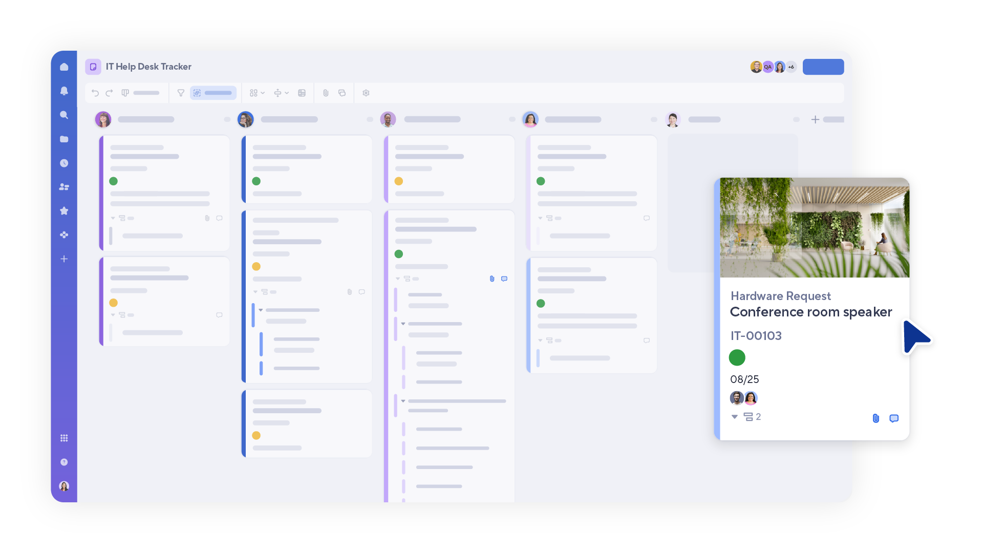 IT Help Desk Board View in Smartsheet
