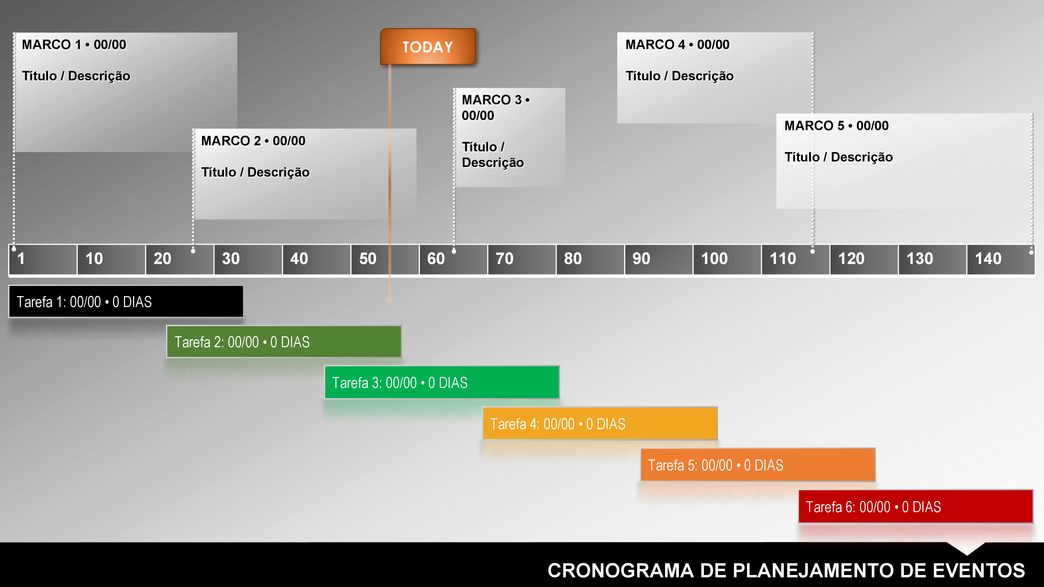 Modelo de Cronograma de Planejamento de Eventos em Branco