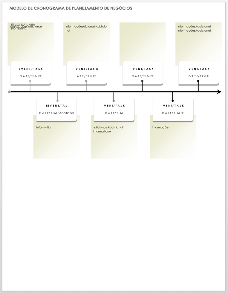  Modelo de Cronograma de Planejamento de Negócios