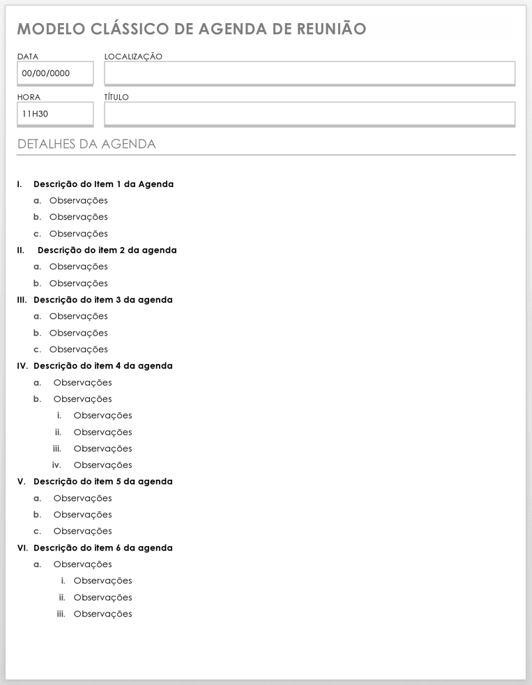 Mais de 10 modelos gratuitos de pauta de reunião para o Microsoft Word |  Smartsheet