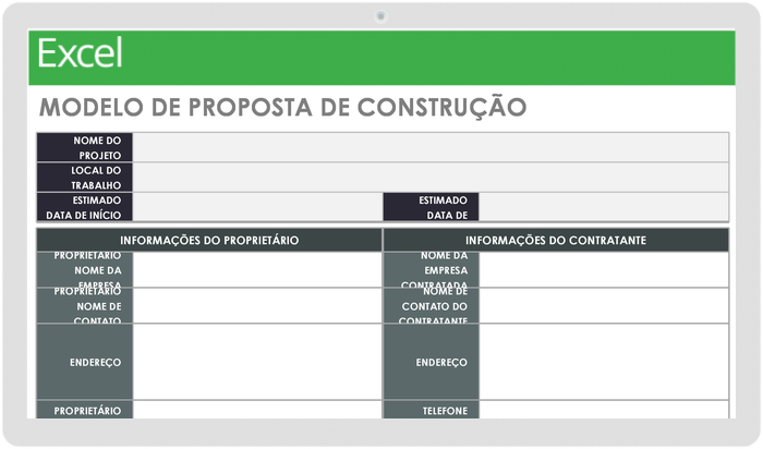 Modelo de proposta de construção