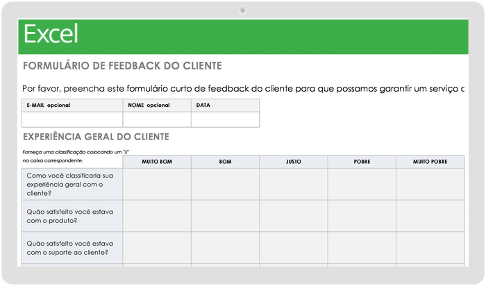 Modelos De Formul Rio De Feedback Gratuitos Smartsheet Sexiz Pix