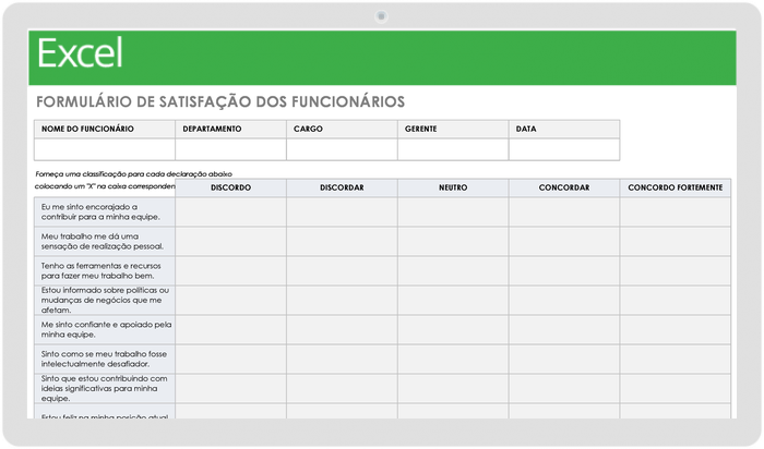 Formulário de Satisfação do Funcionário