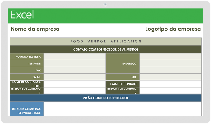 Modelo de aplicativo de planejamento de evento de fornecedor de alimentos