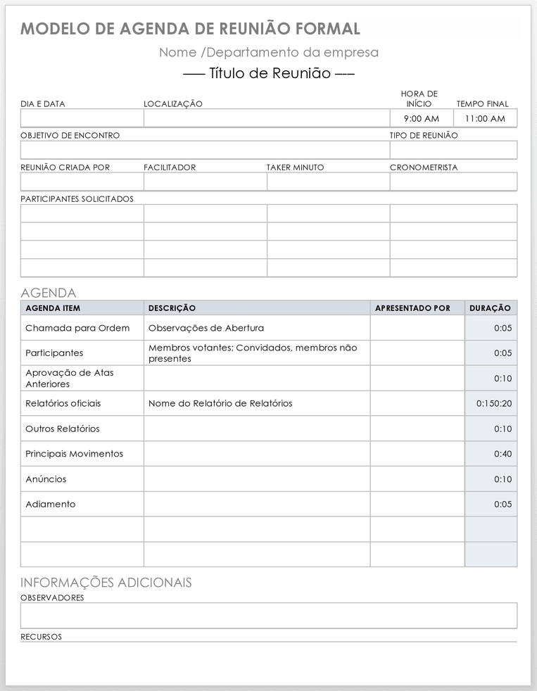 Mais de 10 modelos gratuitos de pauta de reunião para o Microsoft Word |  Smartsheet