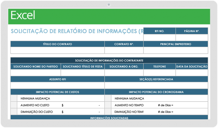 RFI de construção de empreiteiros do governo