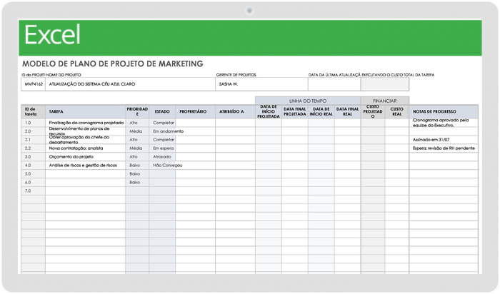 Plano de Projeto de Marketing