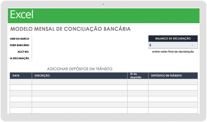 Conciliação Bancária Mensal