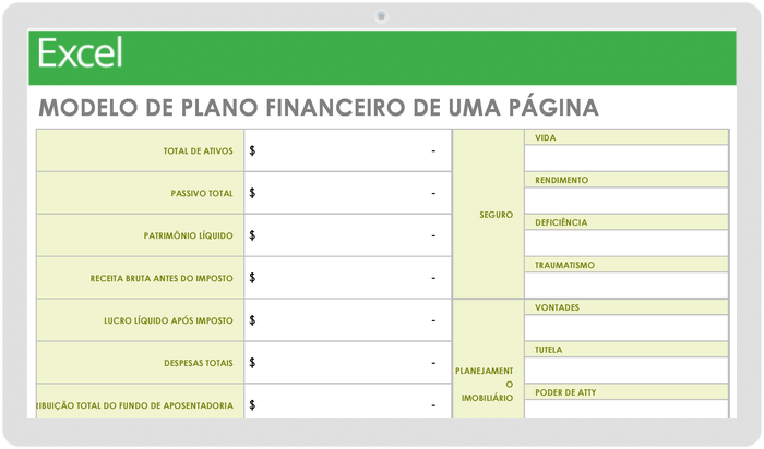 Modelo De Plano Financeiro